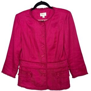 Neiman Marcus Vibrant Pink Blazer. Linen. Size 4. Great Condition